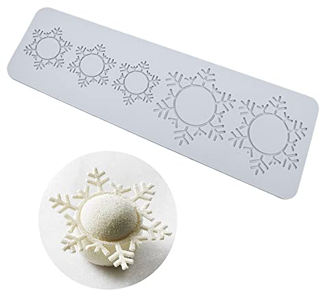 Silikon-Fondant-Spitzenmatte, Zuckerhandwerk-Abdruckform, essbarer Kuchen, molekulare Küche, Dekoration, 5 Löcher große und kleine Schneeflocke