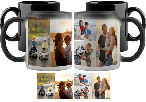 Personalised with Multi Photo Collage Mug, 11oz Ceramic Magic Mug, Memorable Gift for Family,Friends,Birthday,Any Special Occasion Coffee Tea Mug. (5 Photo)
