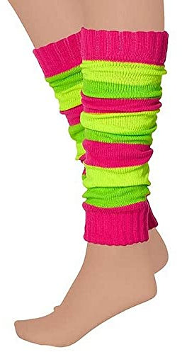 krautwear® Damen Beinwärmer Stulpen Legwarmers Overknees gestrickte Strümpfe 80er Jahre 1980er Jahre (1 x MULTI COLOR)