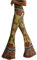 EMATOP Damen Hose Boho Strandhose Hippie Blumen Schlaghose Weites Bein Palazzo Sommerhose Elegant High Waist Bootcut Freizeithose Schön Blumen Druck Caprihose Elastische Taille Yogahose