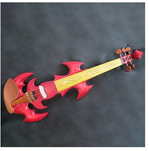 TSTS violín para Principiantes Rojo 5 Cuerdas Madera Maciza 4/4 Violín Eléctrico Principiante Adulto Kit De Instrumentos De Cuerda