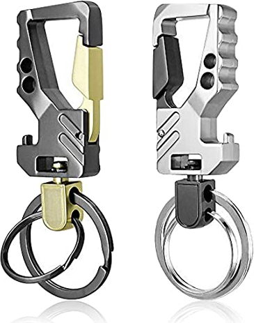 Paquete de 2 llavero abridor de botellas de acero inoxidable llavero coche motocicleta bicicleta hogar llavero hombres mujeres