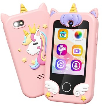 Telefono Giocattolo per Bambini, Regali a Tema Unicorno per Bambini e Bambine da 3 a 8 Anni, Smartphone con Schermo Tattile, Musica, Doppia Fotocamera e Giochi di Puzzle, Ideale per Compleanno