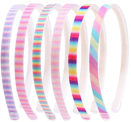 WeddHuis 6 Pezzi Cerchietti Bambina Cerchietto per Capelli Donna Fascia Capelli Bambina Fascia per Bambini Arcobaleno Coperta Paillettes Capelli Accessori Multicolori per San Valentino Anniversario