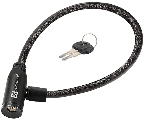 Antivol velo moto trotinette electrique cable en acier avec cles 60 cms cadenas velo antivol velo chaine anti vol velo cadena velo chaîne antivol vélo à clé (noir)