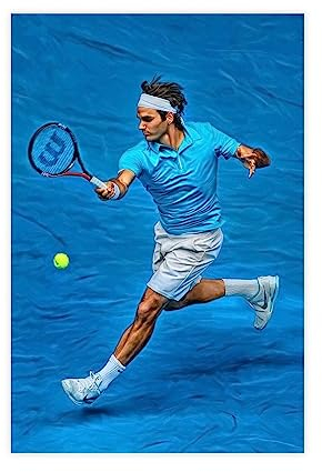 Roger Federer 11 Leinwand-Poster, Schlafzimmer, Dekoration, Sport, Landschaft, Büro, Raumdekoration, Geschenk, ungerahmt, 30 x 45 cm