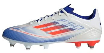 adidas F50 League Football Boots Soft Ground, Botas de fútbol Unisex Adulto, Cloud White/Solar Red/Lucid Blue, 39 1/3 EU