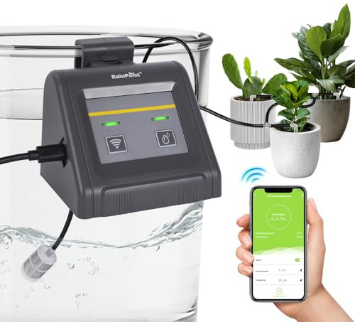Sistema de Riego Automático WiFi para Plantas de Interior, Kits de Riego por Goteo para Equipos de Riego Automático Modo de Riego Automático/Manual/Retardado