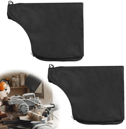 ZEYIYER 2 Pcs Dust Bag for 255 Model Miter Saw Nylon Material, Zipper and Wired Adjustable Stand, Dust Collection Hood for Tank Belt Sander, Edge Planer