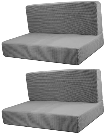 Sharplace 4 Stück Camper-Kissenbezüge, Wohnmobil-Sitzbezüge, RV-Sitzbezüge Möbelschutz, Ersatz-Couchbezüge, Sofa-Sitzkissenbezug, Elastische Sofahusse, Rückenlehnenbezug Bankbezüge für Anhänger, Grau