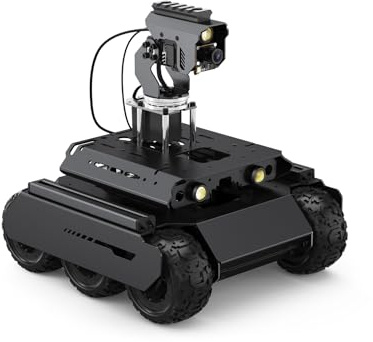 Waveshare UGV Rover Open-Source 6 Wheels 4WD AI Robot,Compatible with Raspberry Pi 5, Dual Controllers, Comes with Pan-Tilt Module, PI5-4GB NOT Included