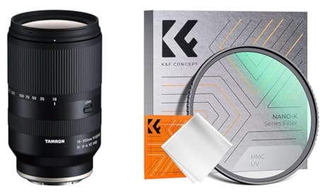 TAMRON B061S 18-300mm F/3.5-6.3 Di III-A VC VXD, Objektiv für Sony E-Mount (APS-C), schwarz & K&F Concept K-Serie 67MM MCUV Pro UV-Filter Slim MC UV Schutzfilter Ultraviolett-Filter