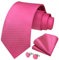 HISDERN Cravate Rose Hommes Mouchoir Bouton de Manchette Solide Cravate Framboise Ensemble Formel Fête de Mariage Cadeaux