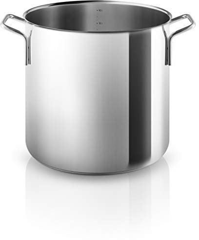 Eva Trio - Olla de acero inoxidable (10 L, 24 cm, ideal para preparar sopa, guisos, pollo o caldo casero)