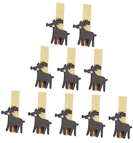 AUTSUPPL 30stücke Teiliges Weihnachts-holzklammern Kleine Bunte Holz Wäscheklammern Mit Rentier Design Foto Notizhalter Für DIY Deko Und Bastelarbeiten