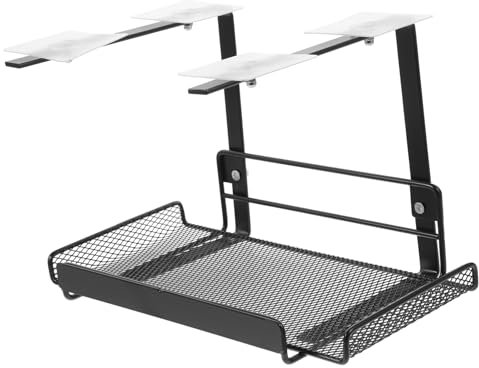 Under Table Cable Management Rack The Wire Desk Cord Management Under Desk Cable Tray Charging Cables Rack Wire Hiders for Desk Cord Managing Bracket Wrought Iron Black HOMOCONO