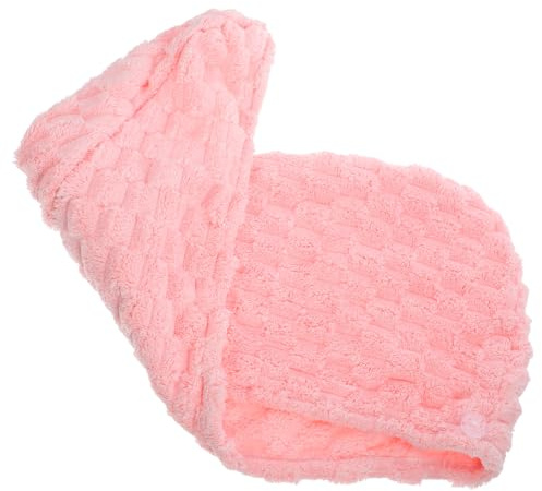 Haarhandtuch Haartrockenhaube aus Cloud Velour in Rosa | Verdickte Ausführung, für Dusche und Waschen, Weiche Haptik, Schnelles Trocknen