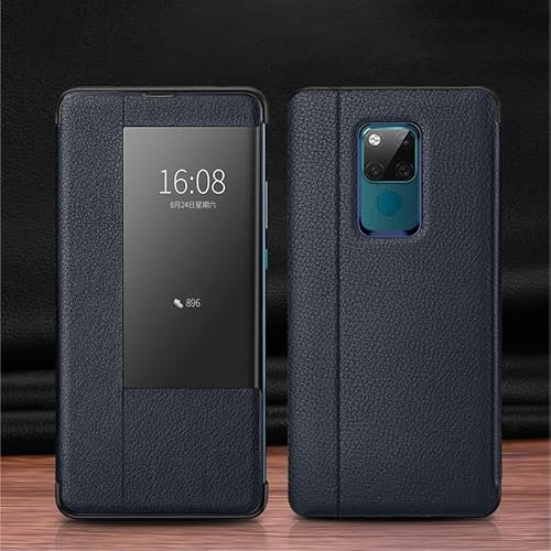 Custodia a libro per smartphone Compatibile con Huawei Mate 20 X Custodia View Clear Smart Window, Luxury Flip Slim Mirror Custodia rigida in pelle for PC antiurto Custodia protettiva for Huawei Mate