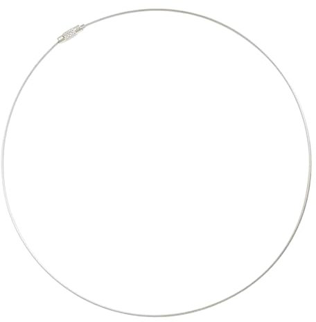 MAJALE - Girocollo Rigido Filo Acciaio Argento a Piedi del Collo, Choker, Lega di Acciaio, Non Applicabile