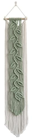Flaroey Nordic Leaf Woven Macrame Tapestry Hanging Boho Garden Tassel Wall Hanging Living Room Bedroom Home Hotel Decor B
