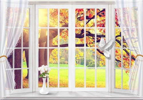 Vlies Fototapete Wandtapete Wandbilder Wanddekoration 3D Fenster Natur 1714 (150(B) x 105(H) cm)