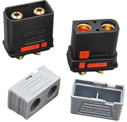210A High-Current QS10 Series Battery Connector Anti-Ignition Electric Vehicle Battery Terminal 4-10AWG Male Female Power Charging Plug Power Supply Charging Connector (Male+Female)