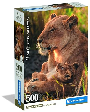 Clementoni Löwin mit Jungen 500 Teile Erwachsene | Löwen Puzzle Erwachsene in 49 x 36 cm - Puzzle Erwachsene anspruchsvoll von Clementoni 35620