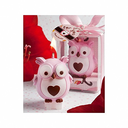 Adorable pink owl candle