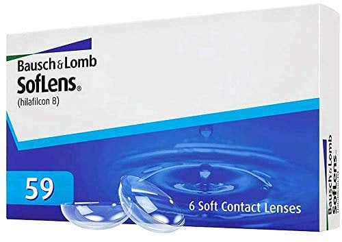 Bausch + Lomb SofLens 59 Monatslinsen, sphärische Kontaktlinsen, weich, 6 Stück, BC 8.6 mm / DIA 14.2 / -4.50 Dioptrien