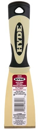 Hyde 2 Inch Stiff Brass Putty Spatula, Carbon Steel Blade, Patent Pending