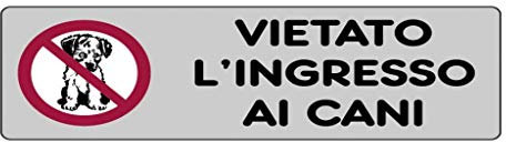 Cartelli segnaletica adesivi Pubblicentro vietato l’ingresso ai cani 15901800ADB0150X0050