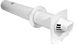 Terminal horizontal anti-glace Rolux Condensation PPTL - PVC diamètre : 80-125 Lg : 800 mm Fioul - Gaz Blanc Réf. 223150
