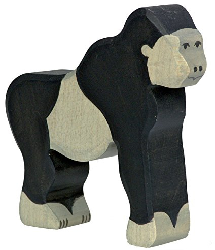 Gorilla Safari Holzfigur Holzspielzeug von Holztiger mit Palandi® Sticker