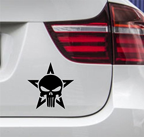 wDesigns 2er Set Autoaufkleber The Punisher Marvel Totenkopf Tuning Aufkleber OEM 10x10cm