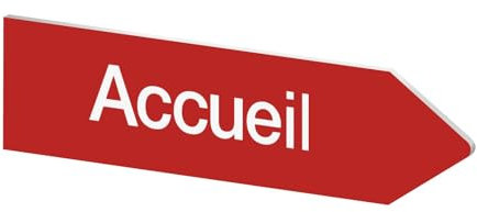 DECOHO - Panneau directionnel personnalisable - Signalétique PMMA rouge - Flèche droite - 80x300 mm adhésif 3M, usage intérieur et extérieur - Rouge