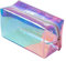 Trousse de maquillage holographique pour femme, transparent 16 x 8,5 x 9 cm