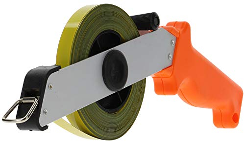 PRODIAMANT Stahl Maßband 30m Lang Maßbandbreite 13mm Rollbandmaß mit Zentimeter und Millimeter Skala klappbare Kurbel