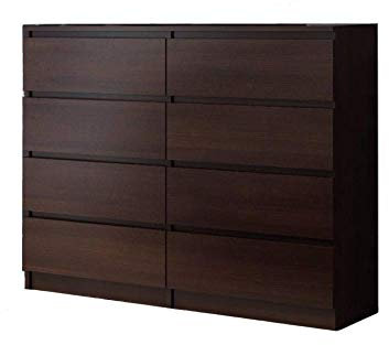 WHATSIZE ENTERPRISE – Moderna – Large Chest of Drawers – Contemporary 8 Drawer Wide, Tall Dresser & Bedside Drawers - Office, Lounge & Bedroom Furniture Storage Cabinet, Wenge
