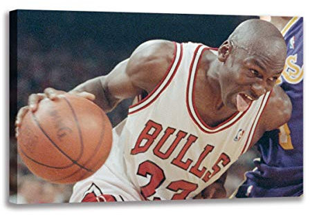 Michael Jordan Chicago Bulls Leinwand-Kunstdruck, modernes Poster, Wandbild für Wohnzimmer-Fan, Geschenk (100 x 160 cm ungerahmt)