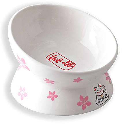 lovecabin Gamelle Chat Surélevée Et Inclinée Céramique, Bol Orthopédique pour Chat, Zip Bowl Gamelle Chat Protège La Colonne Vertébrale, Passe Au Lave-Vaisselle#3