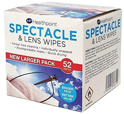Healthpoint Glasses Wipes 624 Individually Wrapped Lens Wipes - Also Suitable for Cameras, Binoculars & Smartphone Screens
