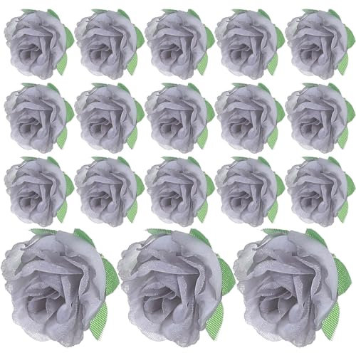 BESPORTBLE Papierrosen Silberhochzeit Gross Blumenkö Gross 50 Mini-Stoffband Rosenblütenk? für Hochzeitsdekorationen DIY (Grau) Krepprosen Silberhochzeit Dekoration Klein