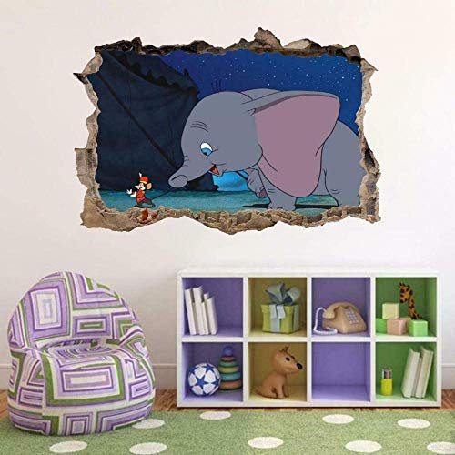 Wandtattoo DUMBO The Flying Elephant Smashed Wall Decal Wall Sticker Decor Art