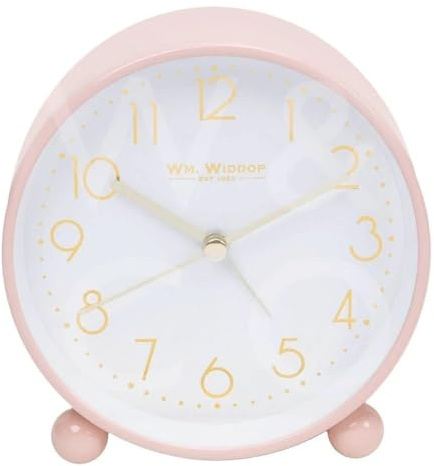 Widdop WILLIAM Blush Metal Alarm Clock with Gold Dial