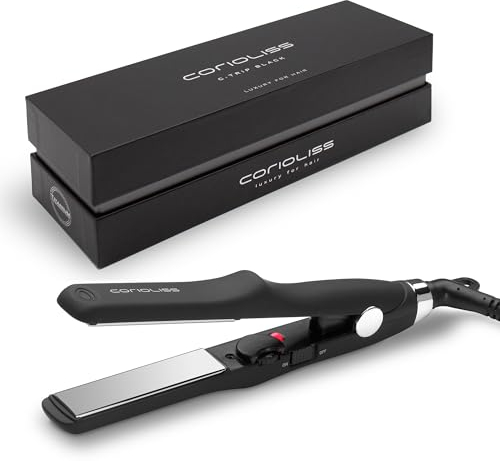 Corioliss C Trip Mini Plancha Pelo Viaje | Placas de Titanio | Pelo Corto | Control de temperatura 150º-200º Black