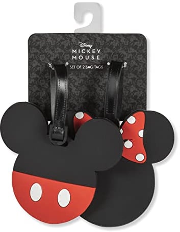 Peers Hardy Gepäckanhänger, 2 Stück, Schwarz / Rot, Mickey & Minnie Mouse Design