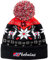 Nebulus Unisex Mütze Inverno, mit Norweger Muster, mit Bommel, schwarz-rot - OS