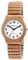 Adrina Damen-Uhr Edelstahl Zugarmband dunkel beige große Ziffern Länge 18 cm Durchmesser 34 mm Breite 18 mm Geschenke für Frauen