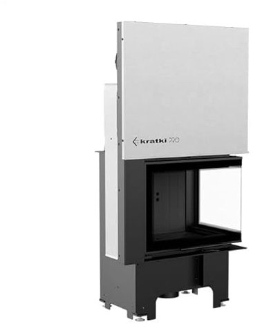 KRATKI Kamineinsatz aus Stahl VNP 9kW Eck rechts Ø200 BImSchV 2 EEK A+