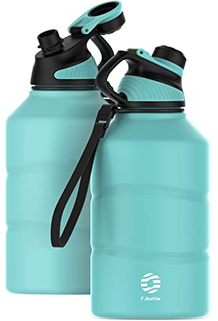 Fjbottle Edelstahl Wasserflasche 1.9L Doppelwandig mit Magnetdeckel, BPA Frei Vakuum Isolierte Wasserflasche, Big Metal Trinkflasche Große Kapazität Krug Auslaufsicher für Sport, Camping, Gym